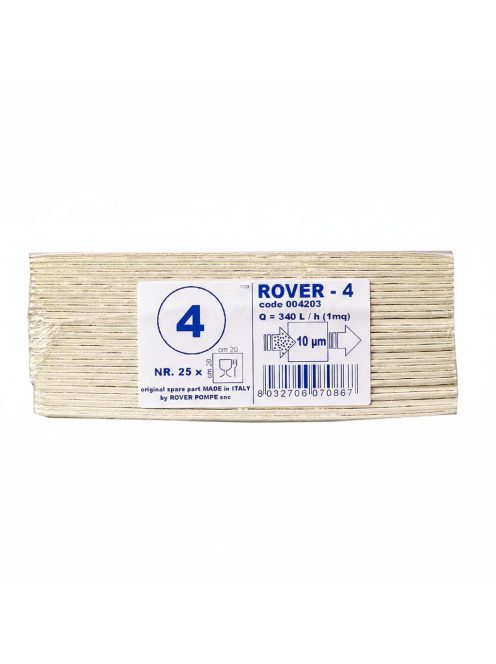 ROVER Filterplatte – 4 (normal), 20×20 cm, 25 Stk./Packung (004203)