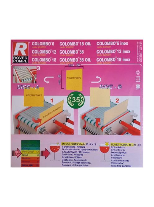 ROVER Filterplatte – 00 (extra grob / Öl), 20×20 cm, 25 Stk./Packung (004212)