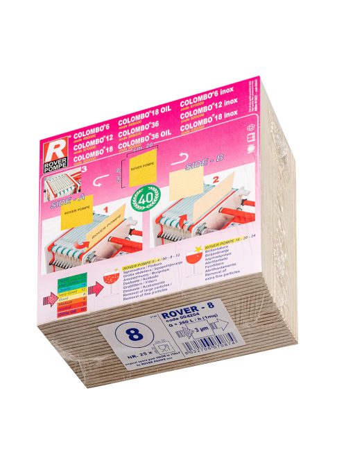 ROVER Filterplatte – 8 (mittel), 20×20 cm, 25 Stk./Packung (004204)