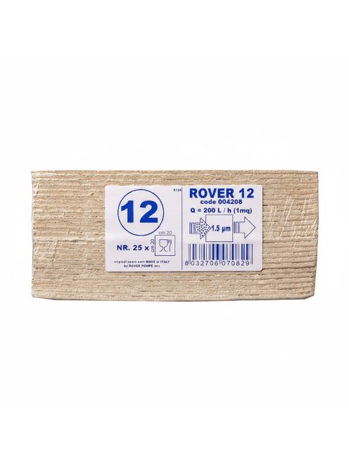 ROVER Filterplatte – 12 (Feinfiltration), 20×20 cm, 25 Stk./Packung (004208)
