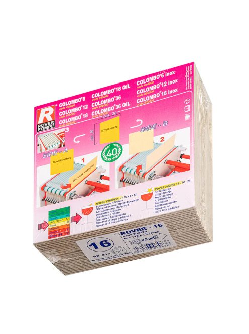 ROVER Filterplatte – 16 (fein), 20×20 cm, 25 Stk./Pack (004205)